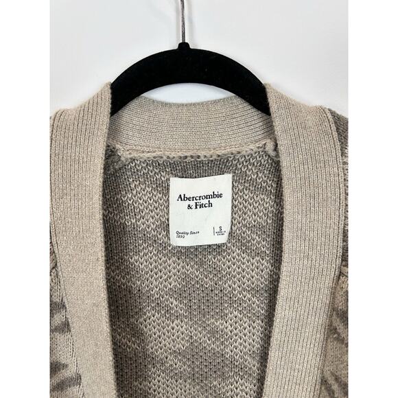 Womens Abercrombie & Fitch Houndstooth Print Open Cardigan Balloon Sleeve Size S - Picture 3 of 8